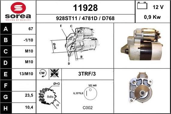 EAI 11928 - Стартер vvparts.bg