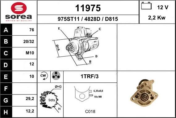 EAI 11975 - Стартер vvparts.bg