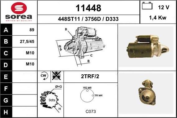 EAI 11448 - Стартер vvparts.bg