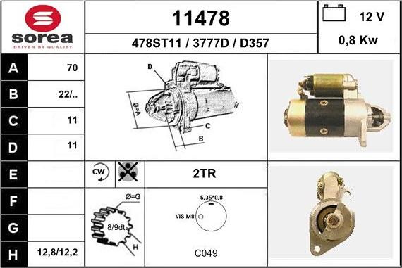 EAI 11478 - Стартер vvparts.bg