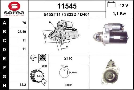 EAI 11545 - Стартер vvparts.bg