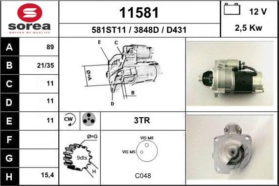 EAI 11581 - Стартер vvparts.bg