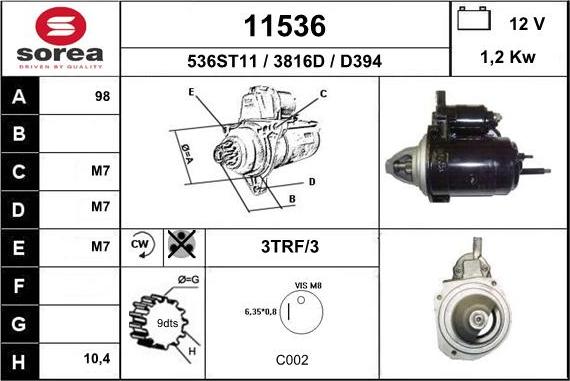 EAI 11536 - Стартер vvparts.bg