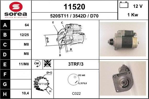 EAI 11520 - Стартер vvparts.bg