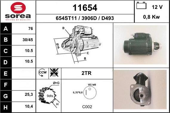 EAI 11654 - Стартер vvparts.bg