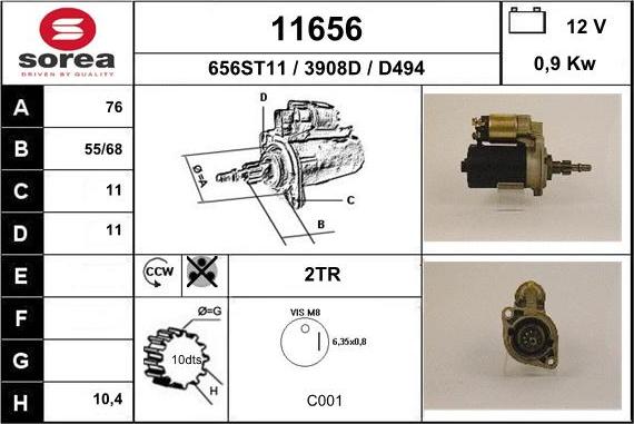 EAI 11656 - Стартер vvparts.bg