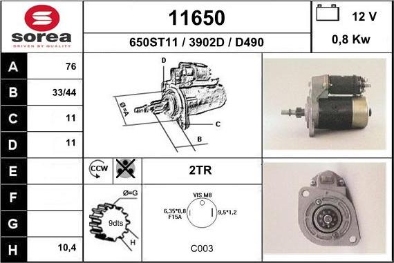 EAI 11650 - Стартер vvparts.bg