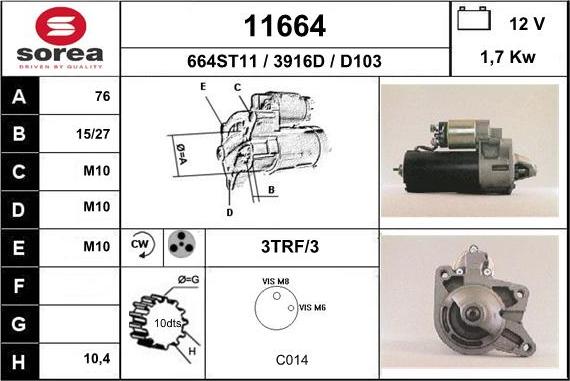 EAI 11664 - Стартер vvparts.bg