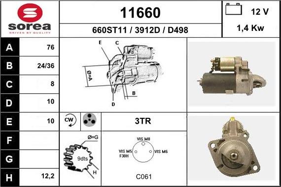 EAI 11660 - Стартер vvparts.bg