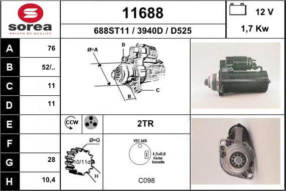 EAI 11688 - Стартер vvparts.bg