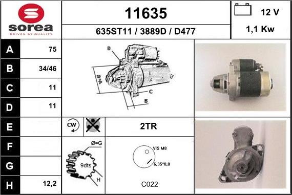 EAI 11635 - Стартер vvparts.bg