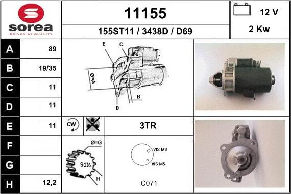 EAI 11155 - Стартер vvparts.bg