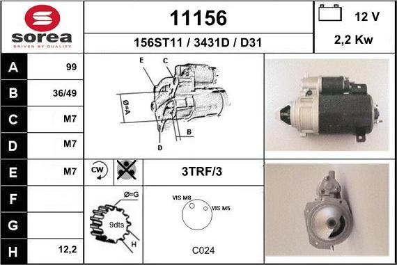 EAI 11156 - Стартер vvparts.bg