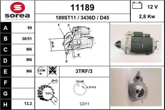 EAI 11189 - Стартер vvparts.bg