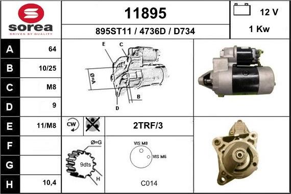 EAI 11895 - Стартер vvparts.bg