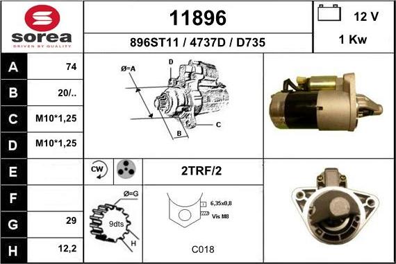 EAI 11896 - Стартер vvparts.bg