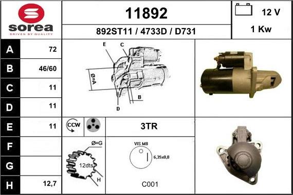 EAI 11892 - Стартер vvparts.bg