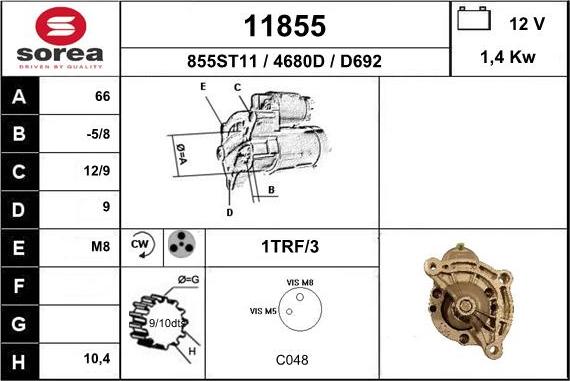 EAI 11855 - Стартер vvparts.bg