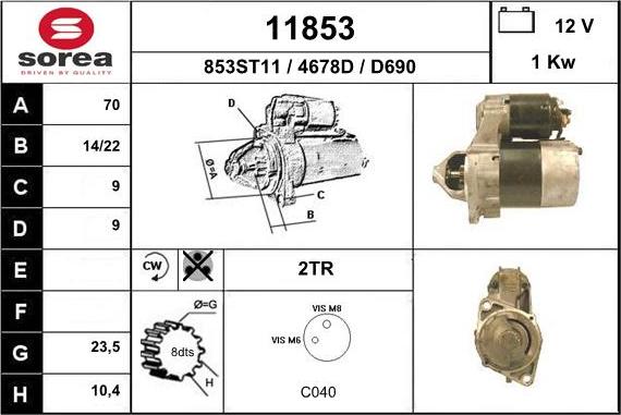 EAI 11853 - Стартер vvparts.bg