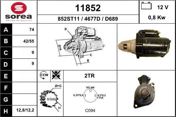 EAI 11852 - Стартер vvparts.bg