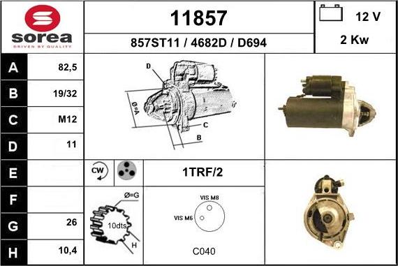 EAI 11857 - Стартер vvparts.bg