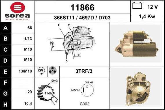 EAI 11866 - Стартер vvparts.bg