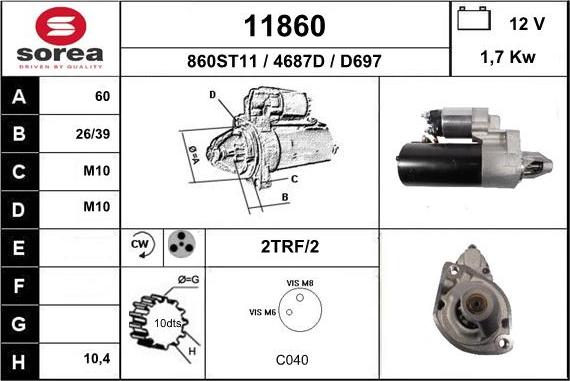 EAI 11860 - Стартер vvparts.bg