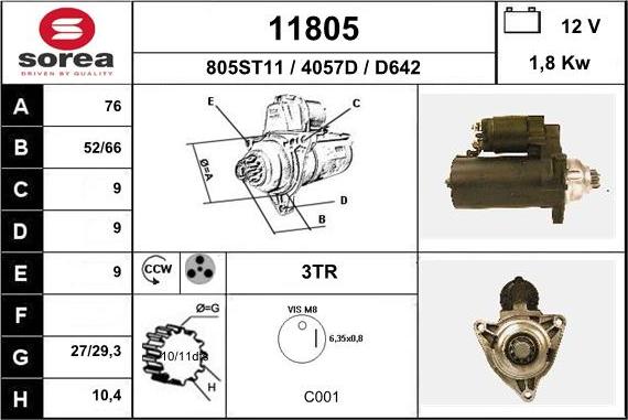 EAI 11805 - Стартер vvparts.bg