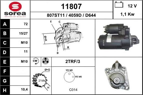 EAI 11807 - Стартер vvparts.bg