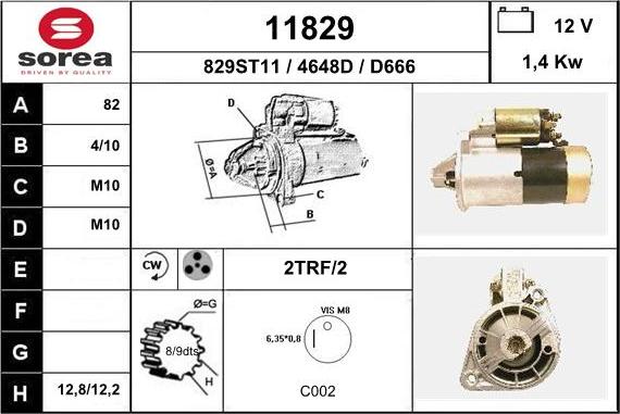 EAI 11829 - Стартер vvparts.bg