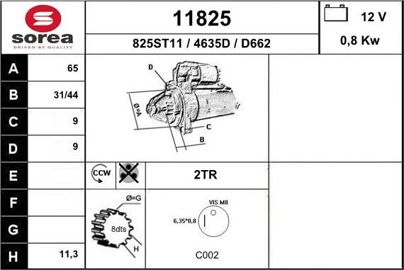 EAI 11825 - Стартер vvparts.bg