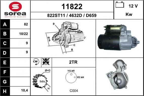 EAI 11822 - Стартер vvparts.bg