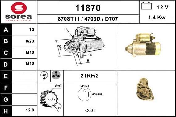 EAI 11870 - Стартер vvparts.bg