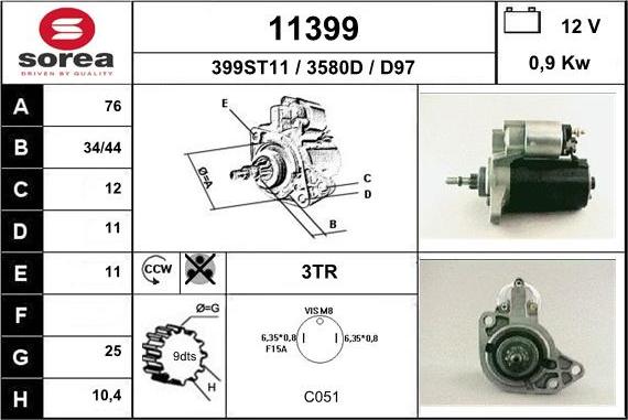 EAI 11399 - Стартер vvparts.bg