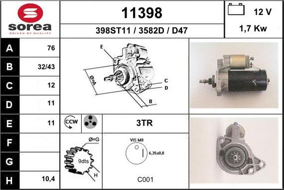 EAI 11398 - Стартер vvparts.bg