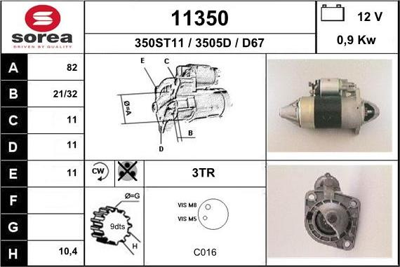 EAI 11350 - Стартер vvparts.bg