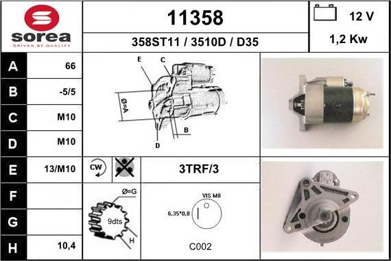 EAI 11358 - Стартер vvparts.bg