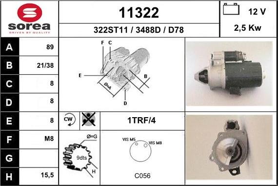 EAI 11322 - Стартер vvparts.bg