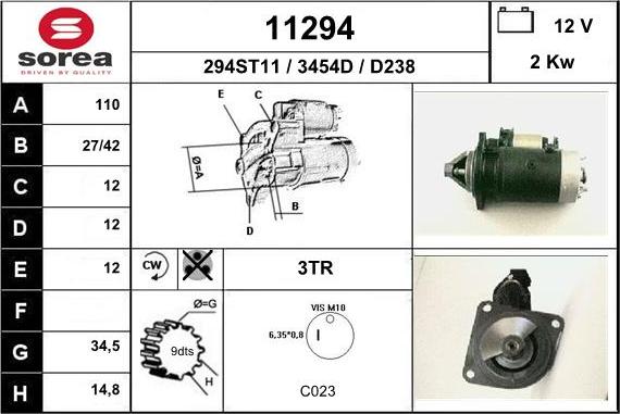 EAI 11294 - Стартер vvparts.bg