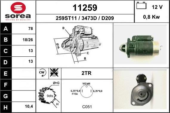 EAI 11259 - Стартер vvparts.bg