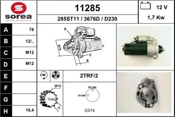 EAI 11285 - Стартер vvparts.bg