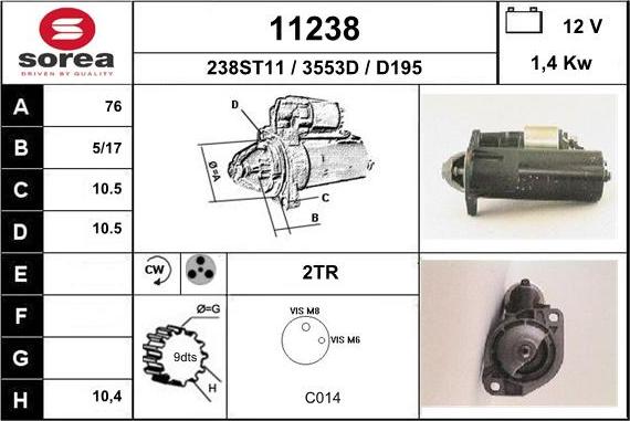 EAI 11238 - Стартер vvparts.bg