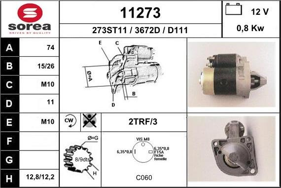 EAI 11273 - Стартер vvparts.bg