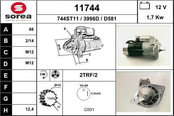 EAI 11744 - Стартер vvparts.bg