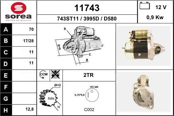 EAI 11743 - Стартер vvparts.bg