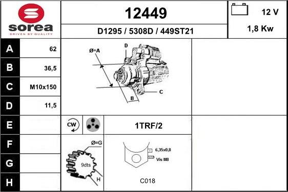 EAI 12449 - Стартер vvparts.bg