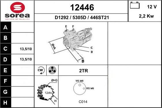 EAI 12446 - Стартер vvparts.bg