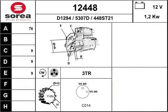 EAI 12448 - Стартер vvparts.bg