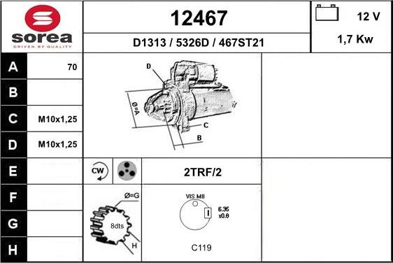 EAI 12467 - Стартер vvparts.bg