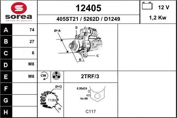 EAI 12405 - Стартер vvparts.bg